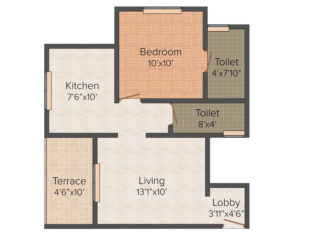 Vastukalp Utkarsh (1BHK+2T (591 sq ft) 591 sq ft)