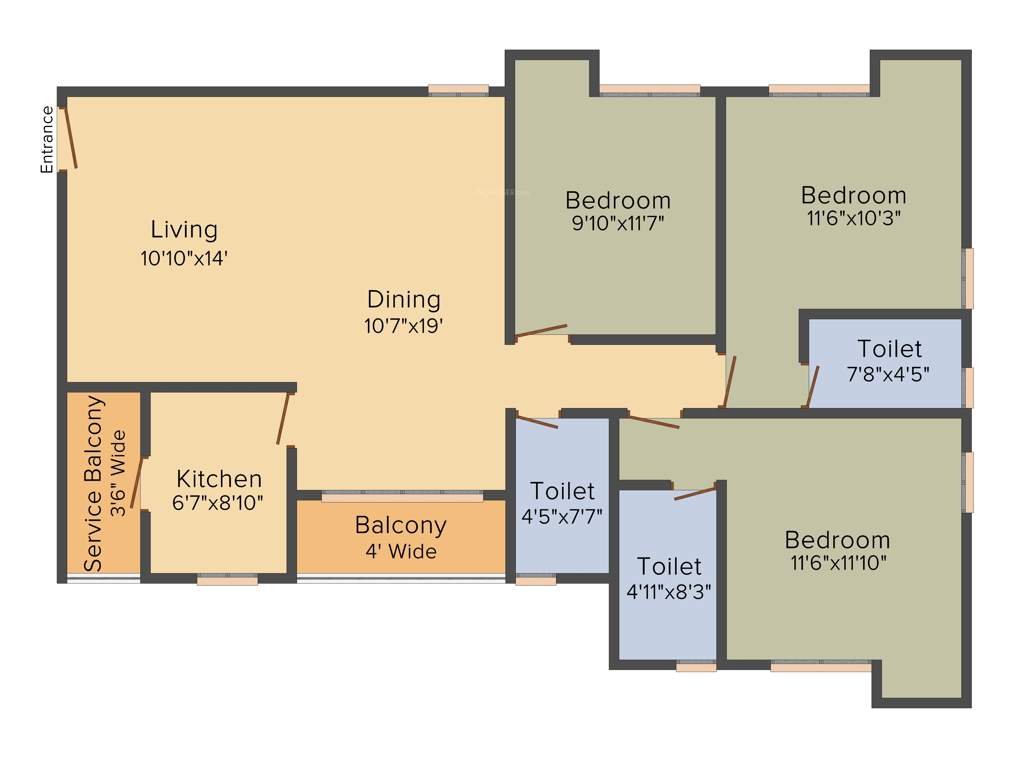 Bengal Elegance (3BHK+3T (1,499 sq ft) 1499 sq ft)