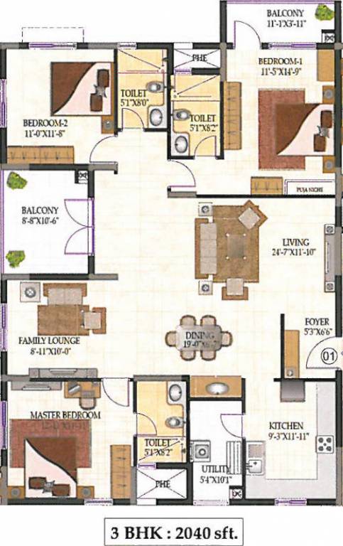 Mahindra Ashvita (3BHK+3T (2,040 sq ft) 2040 sq ft) Mahindra Ashvita (3BHK+3T (2,040 sq ft) 2040 sq ft)