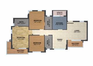 Mahindra Aqualily (3BHK+3T (1,605 sq ft) 1605 sq ft) Mahindra Aqualily (3BHK+3T (1,605 sq ft) 1605 sq ft)