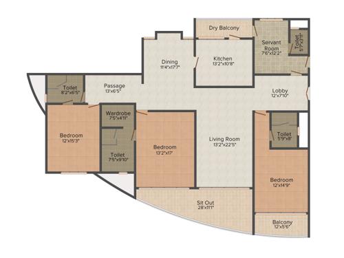 Clover Palisades (3BHK+4T (2,600 sq ft) Servant Room 2600 sq ft) Clover Palisades (3BHK+4T (2,600 sq ft) Servant Room 2600 sq ft)