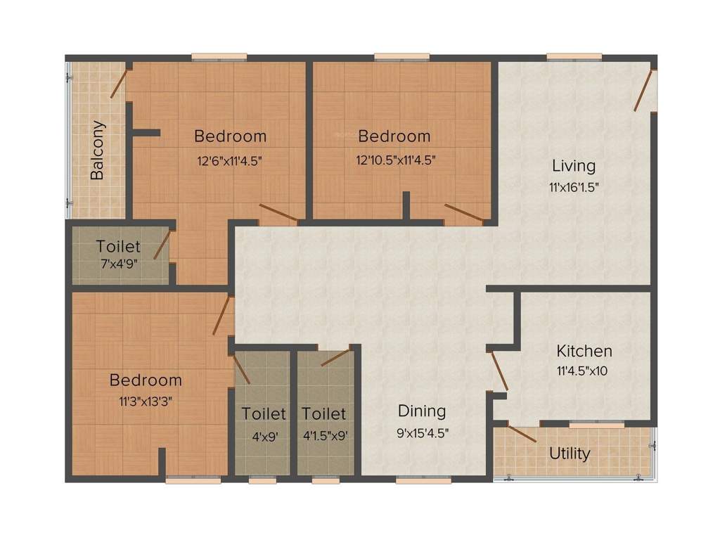 Jai Sri Devi Lavender (3BHK+3T (1,690 sq ft) 1690 sq ft)