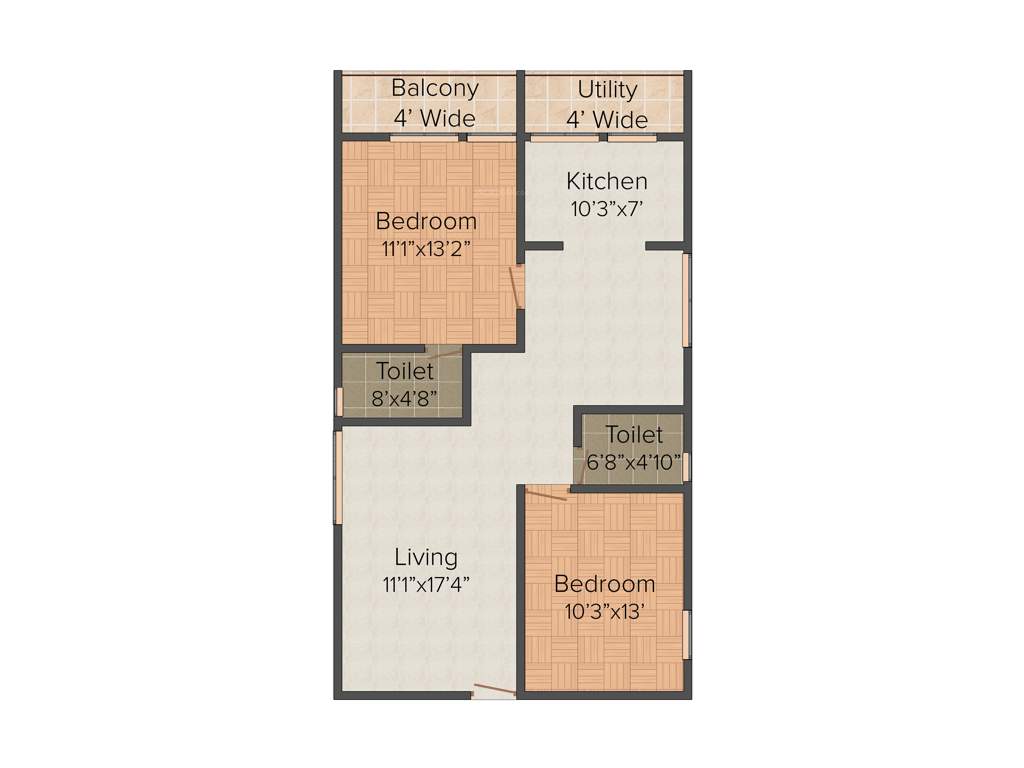 Srivari Brundhavan (2BHK+2T (1,156 sq ft) 1156 sq ft)