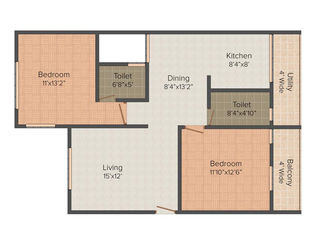 Srivari Brundhavan (2BHK+2T (1,176 sq ft) 1176 sq ft)