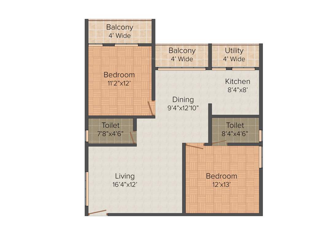 Srivari Brundhavan (2BHK+2T (1,206 sq ft) 1206 sq ft)