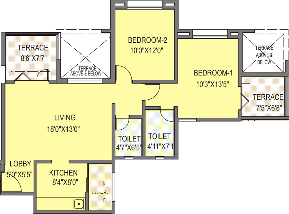 Chirag Developers Grande View 7 (2BHK+2T (1,122 sq ft) 1122 sq ft)
