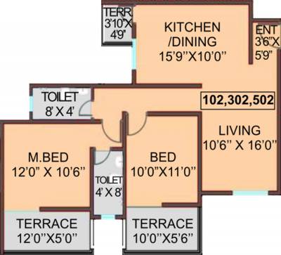 Karan Woodz (2BHK+2T (1,088 sq ft) 1088 sq ft) Karan Woodz (2BHK+2T (1,088 sq ft) 1088 sq ft)