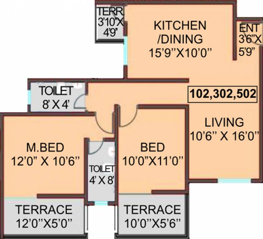 Karan Woodz (2BHK+2T (1,088 sq ft) 1088 sq ft) Karan Woodz (2BHK+2T (1,088 sq ft) 1088 sq ft)