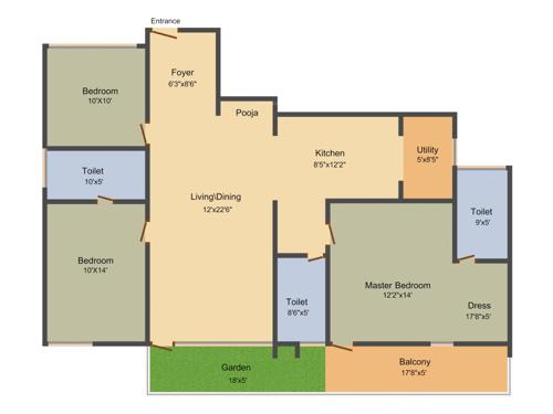 Imperial Navkis Celeste (3BHK+3T (1,820 sq ft) Pooja Room 1820 sq ft) Imperial Navkis Celeste (3BHK+3T (1,820 sq ft) Pooja Room 1820 sq ft)