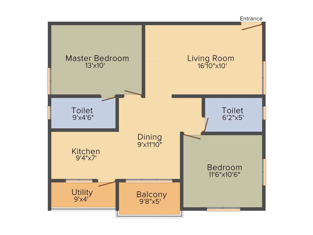 Disha Central Park (2BHK+2T (1,071 sq ft) 1071 sq ft)