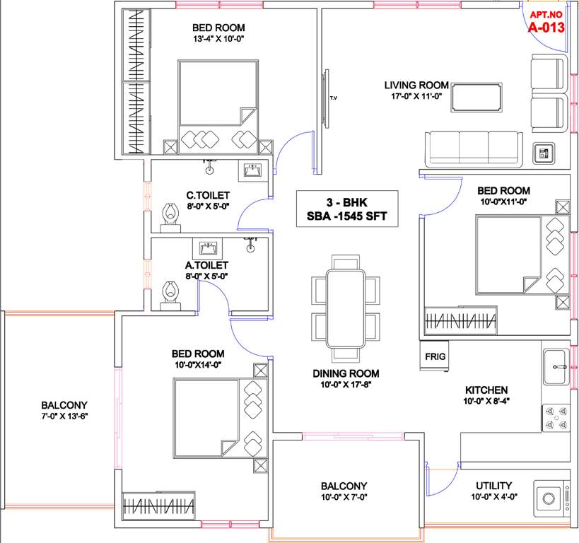Disha Central Park (3BHK+2T (1,545 sq ft) 1545 sq ft)