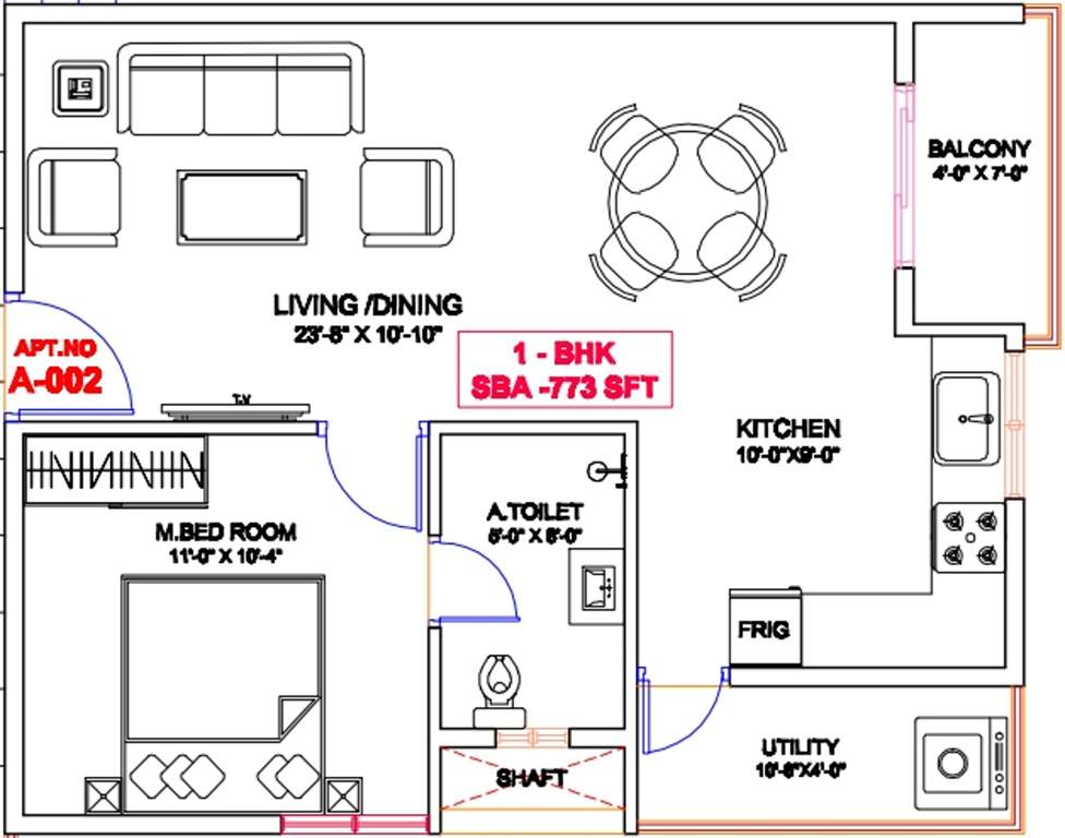 Disha Central Park (1BHK+1T (773 sq ft) 773 sq ft)