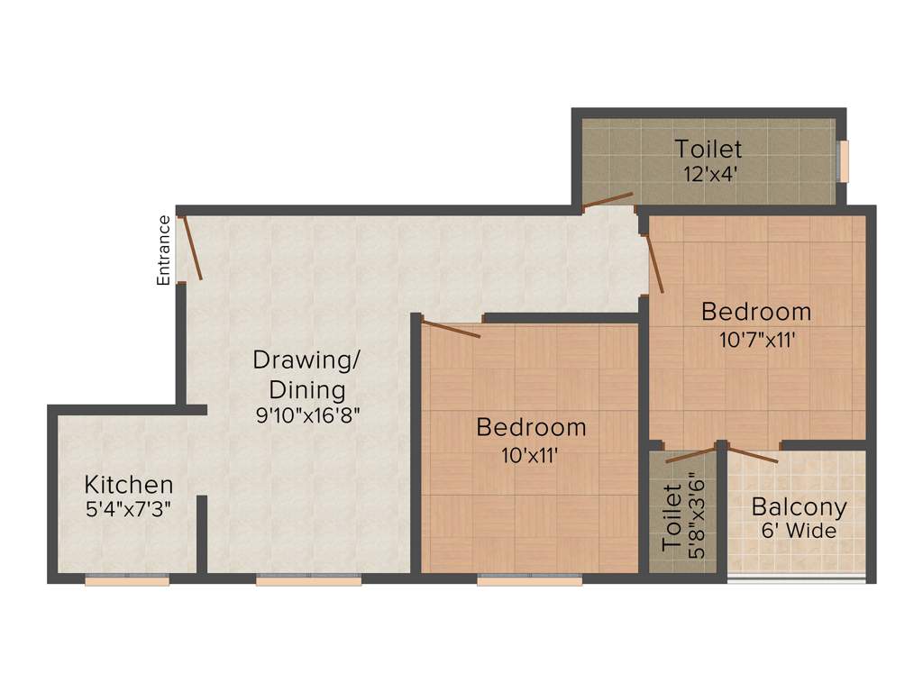 Shreya Bijoyalex Residency (2BHK+2T (979 sq ft) 979 sq ft)