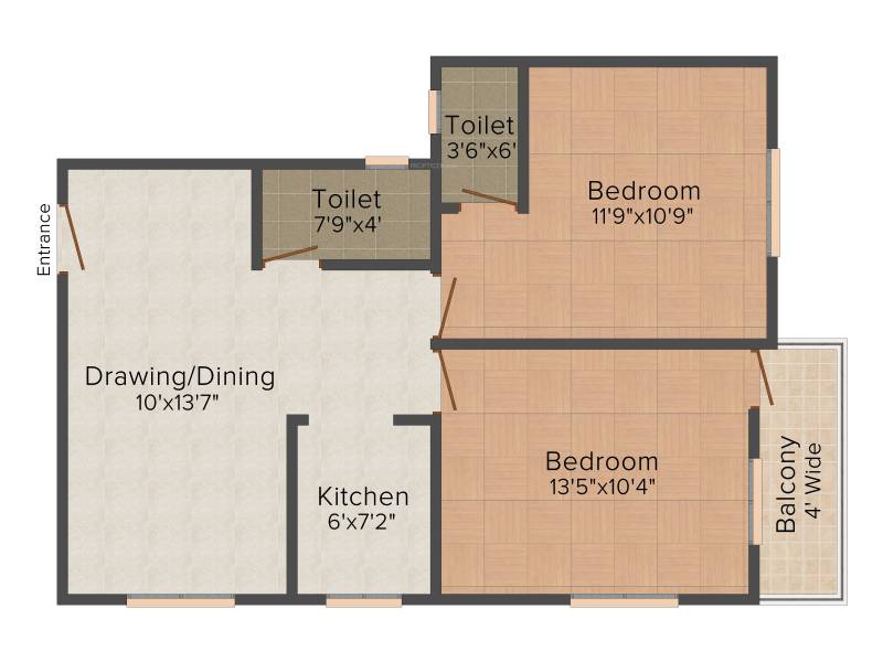 Shreya Bijoyalex Residency (2BHK+2T (1,070 sq ft) 1070 sq ft)