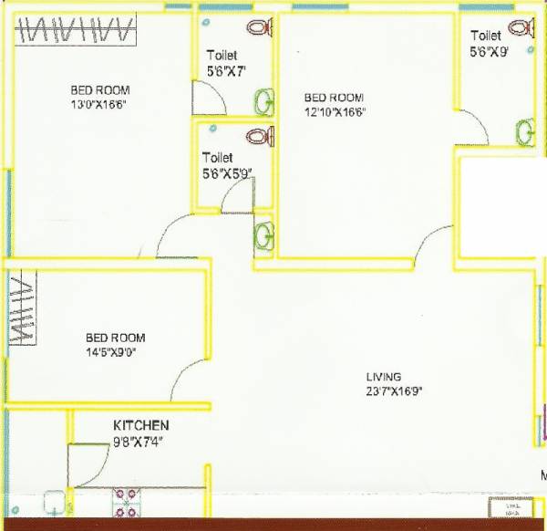 Durga Chakra Narayani (3BHK+3T (1,710 sq ft) 1710 sq ft)
