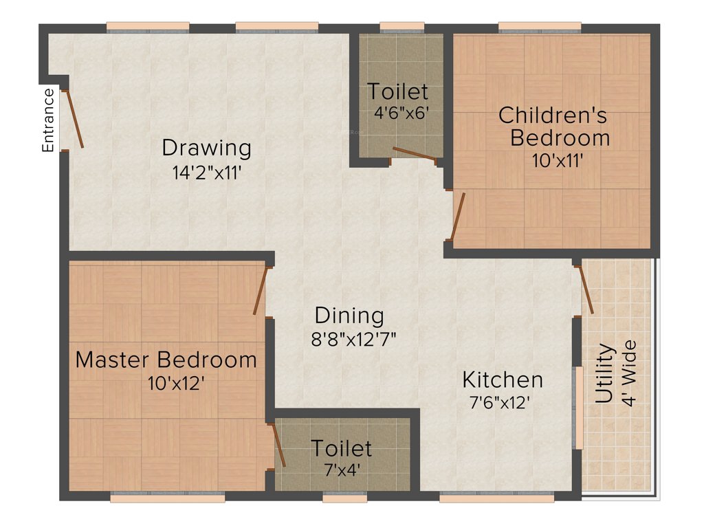 Tetra Green Planet (2BHK+2T (919 sq ft) 919 sq ft)