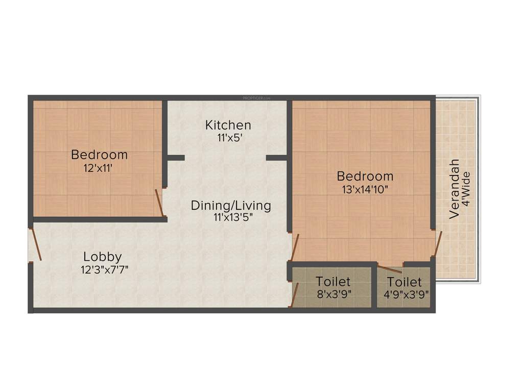 Gangotri Pratistha (2BHK+1T (1,163 sq ft) 1163 sq ft)