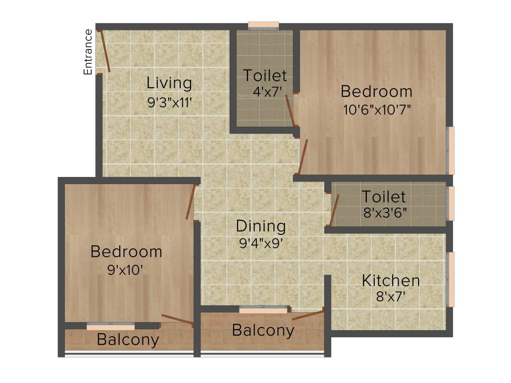 Opera Opera Fortune (2BHK+2T (882 sq ft) 882 sq ft)