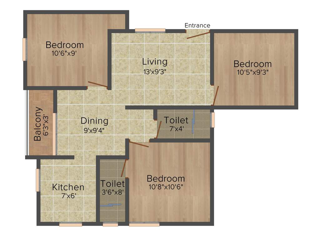 Opera Opera Fortune (3BHK+3T (1,015 sq ft) 1015 sq ft)