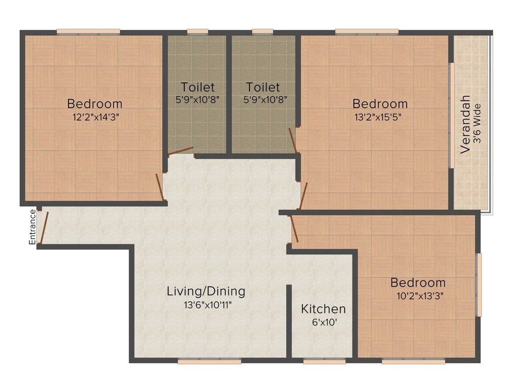 Unique Pearl (3BHK+2T (1,450 sq ft) 1450 sq ft)