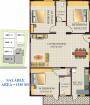 Floor Plan (3BHK+2T (1,345 sq ft) 1345 sq ft) GK Shelters SLV Garden Floor Plan (3BHK+2T (1,345 sq ft) 1345 sq ft)