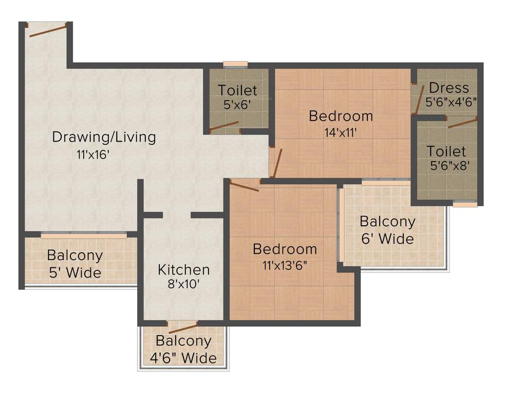 Mahalaxmi Lord Krishna Residency (2BHK+2T (1,354 sq ft) 1354 sq ft)