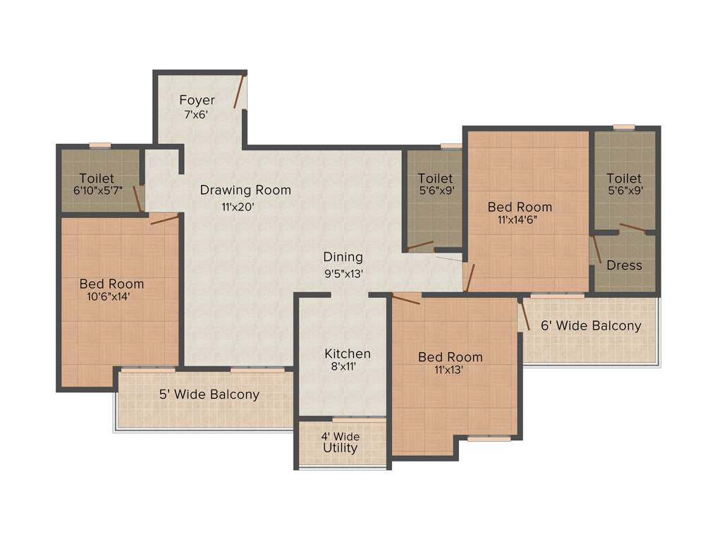 Mahalaxmi Lord Krishna Residency (3BHK+3T (1,935 sq ft) 1935 sq ft)