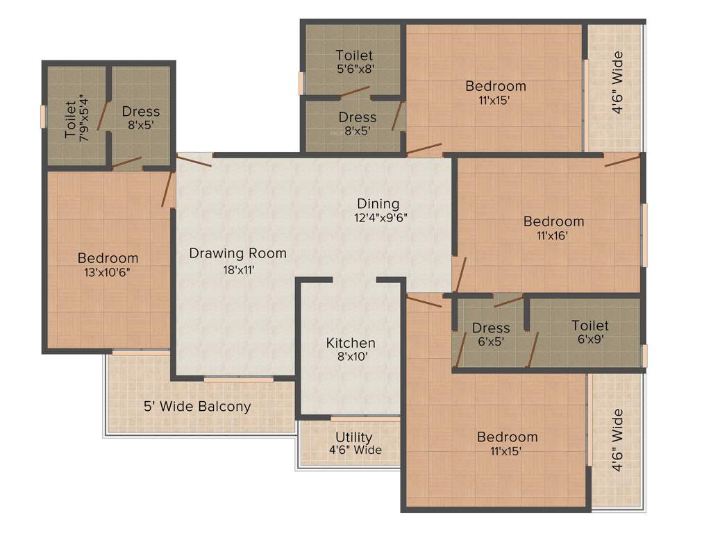 Mahalaxmi Lord Krishna Residency (4BHK+3T (2,193 sq ft) 2193 sq ft)