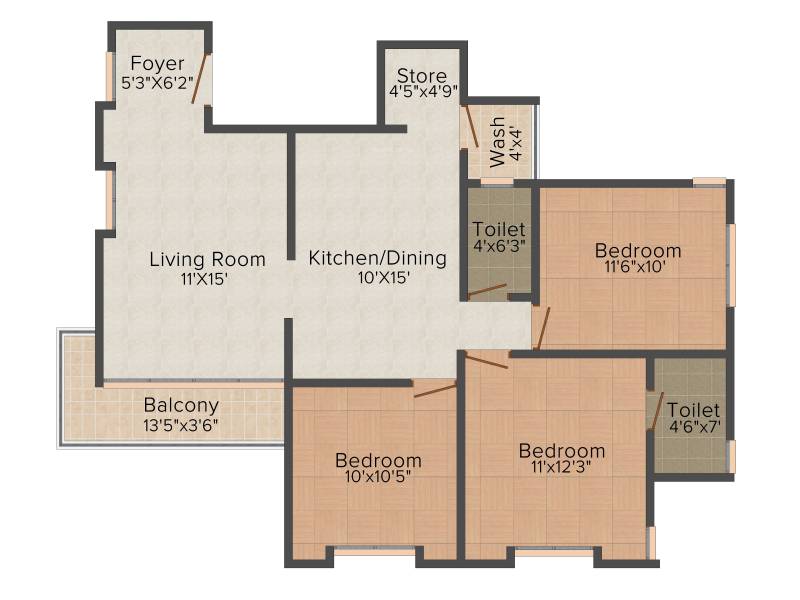 Narayan Orion (3BHK+2T (1,567 sq ft) 1567 sq ft)