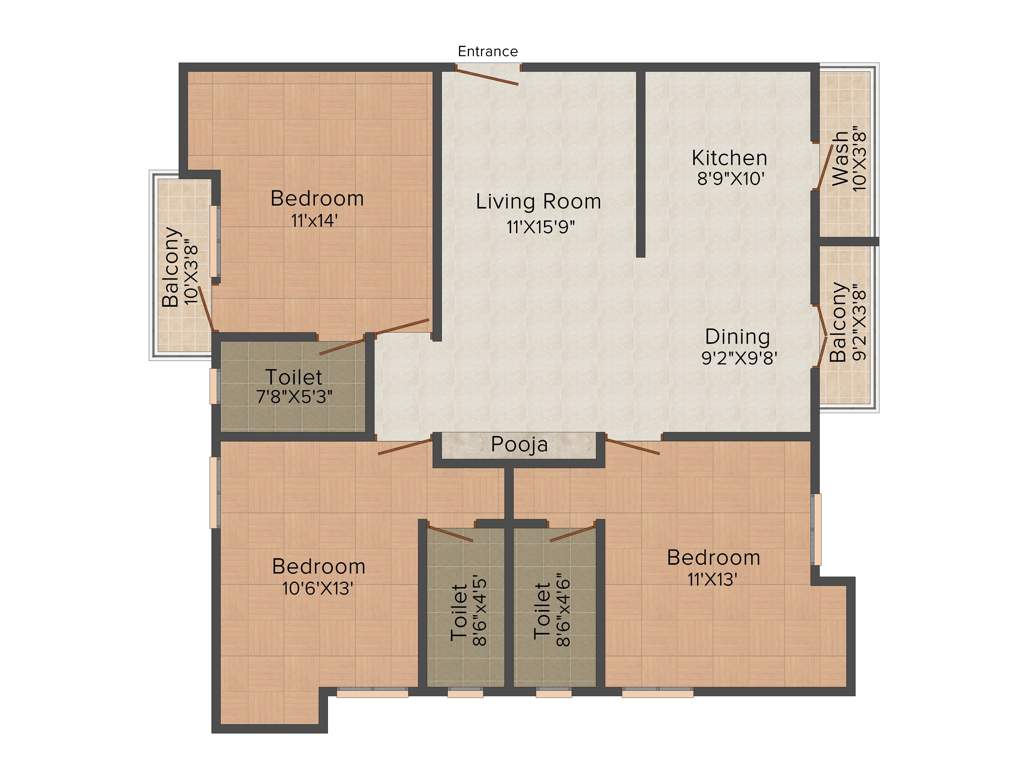 India Urban Oasis (3BHK+3T (1,470 sq ft) 1470 sq ft)