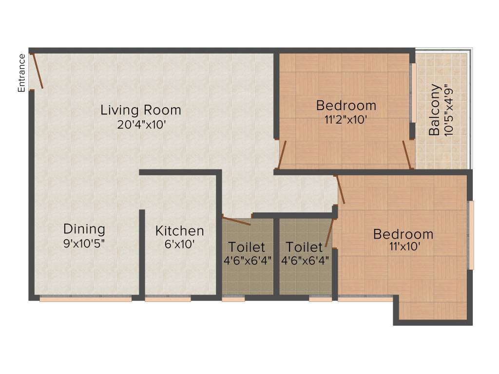 Multicon Sigma (2BHK+2T (1,115 sq ft) 1115 sq ft)