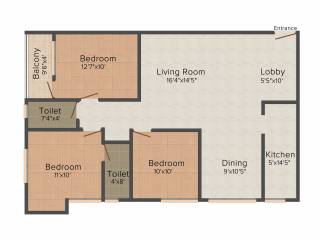 Multicon Sigma (3BHK+2T (1,475 sq ft) 1475 sq ft)