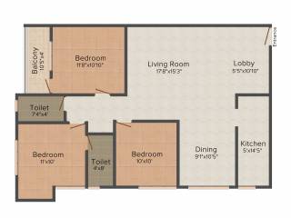Multicon Sigma (3BHK+2T (1,500 sq ft) 1500 sq ft)