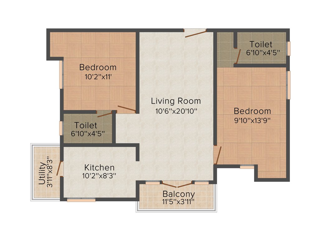 VME Asta (2BHK+2T (950 sq ft) 950 sq ft)