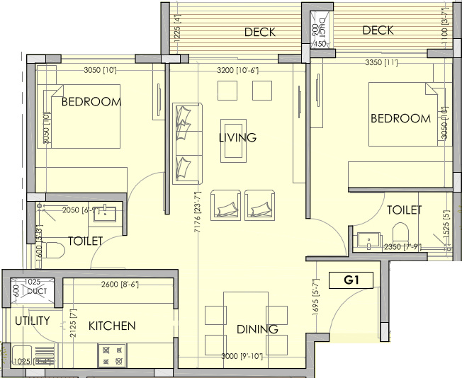 Zaffars Dewberries (2BHK+2T (1,336 sq ft) 1336 sq ft)