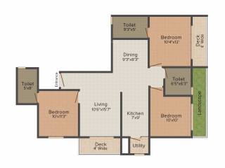 Zaffars Dewberries (3BHK+3T (1,472 sq ft) 1472 sq ft)