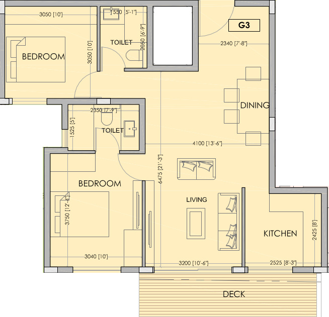 Zaffars Dewberries (2BHK+2T (1,205 sq ft) 1205 sq ft)