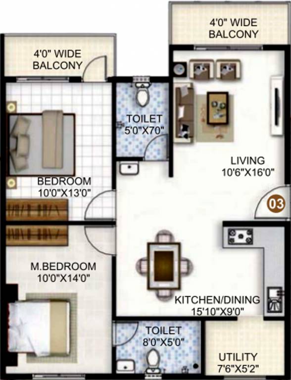 SLS Silicon Valley (2BHK+2T (1,004 sq ft) 1004 sq ft)