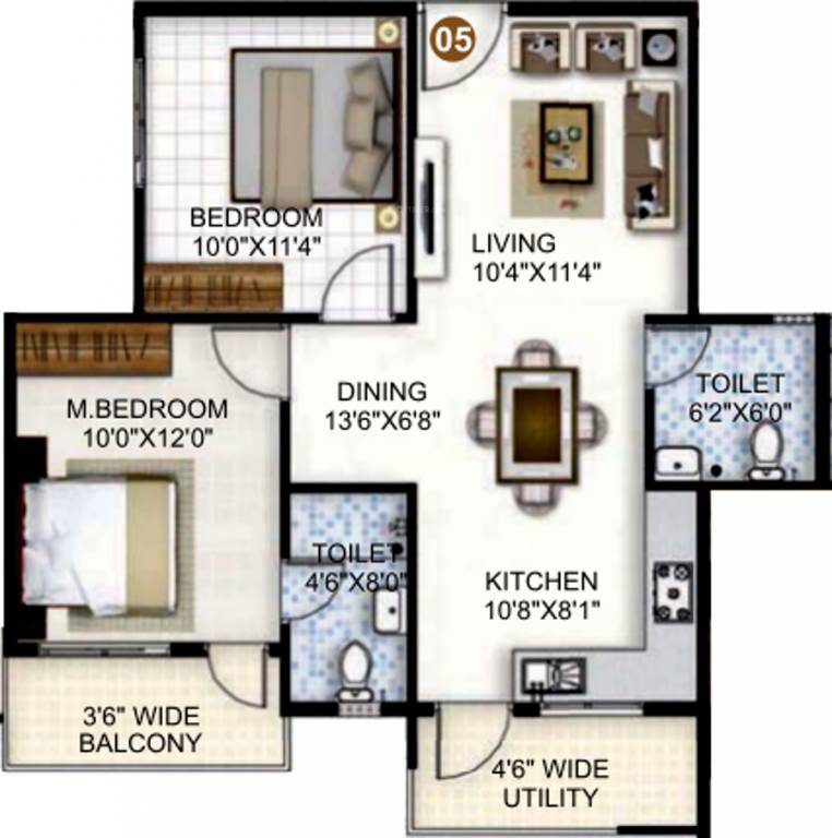 SLS Silicon Valley (2BHK+2T (945 sq ft) 945 sq ft)