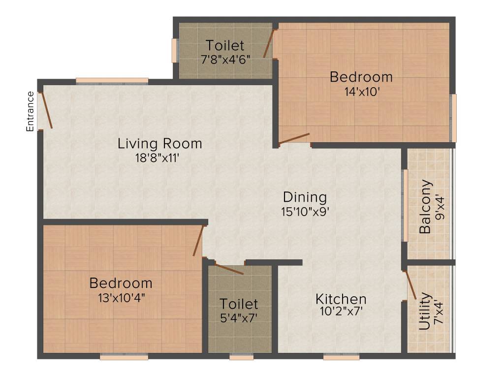 Saranya Silver Stone (2BHK+2T (1,101 sq ft) 1101 sq ft)