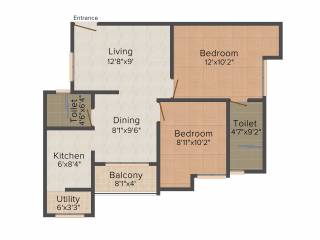 Jain Adwitiya (2BHK+2T (902 sq ft) 902 sq ft)