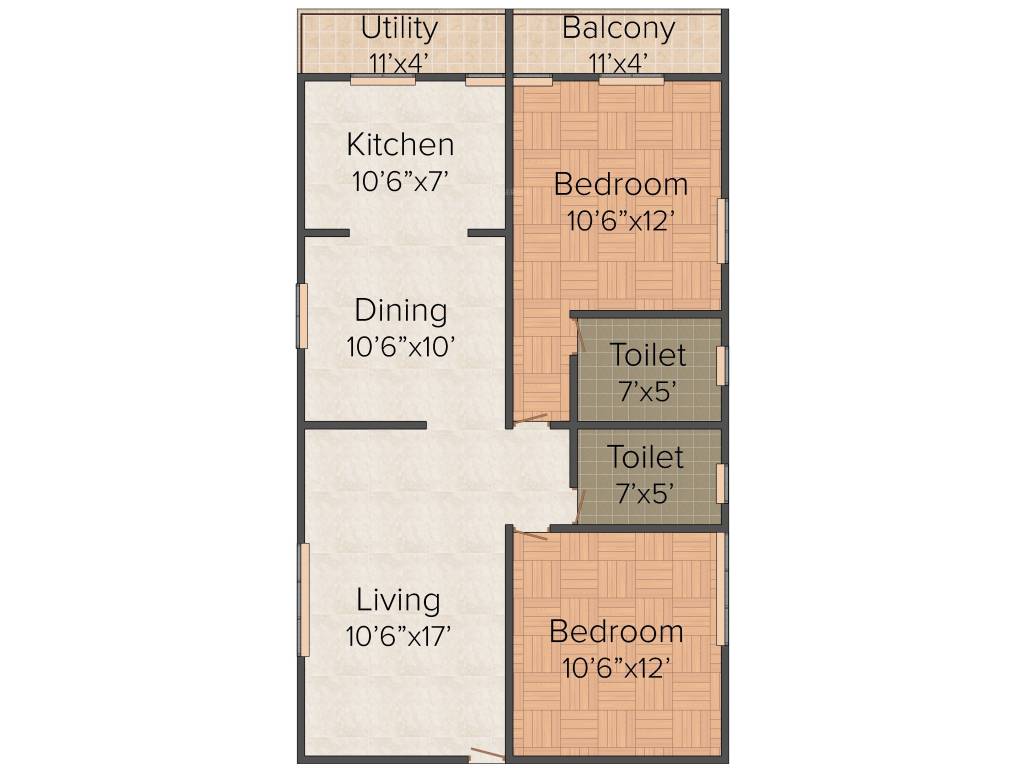 CMRS Moonstone (2BHK+2T (1,100 sq ft) 1100 sq ft)