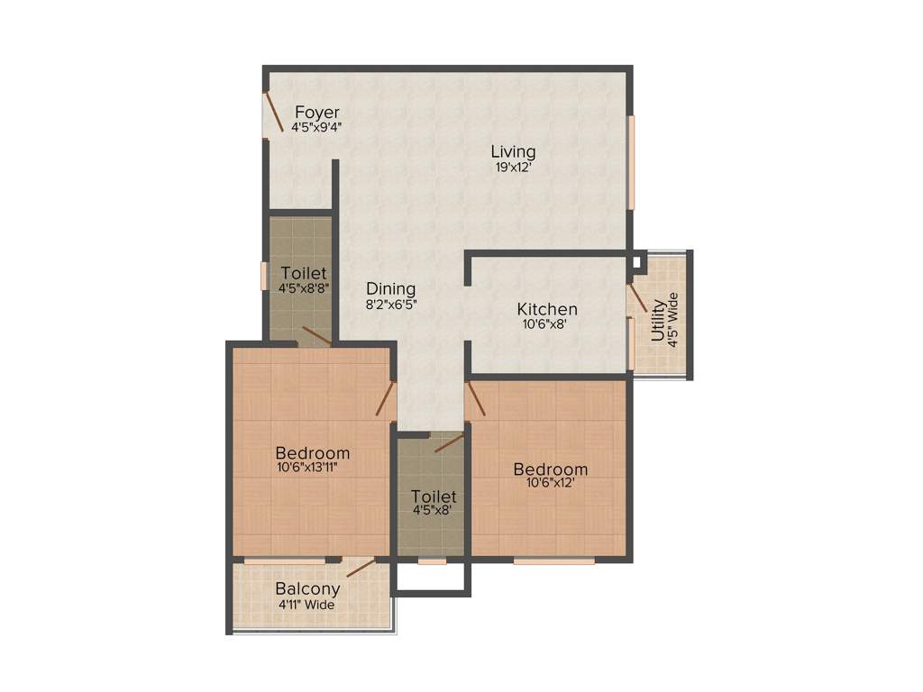 Definer Kingdom (2BHK+2T (1,169 sq ft) + Pooja Room 1169 sq ft)