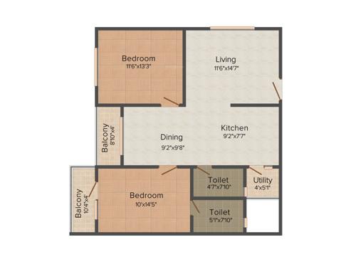 SLV Projects Pvt Ltd Balaji Sun Flower 2BHK+2T (1,140 sq ft) SLV Projects Pvt Ltd Balaji Sun Flower 2BHK+2T (1,140 sq ft)