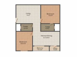 SLV Projects Pvt Ltd Balaji Sun Flower 2BHK+2T (1,212 sq ft) SLV Projects Pvt Ltd Balaji Sun Flower 2BHK+2T (1,212 sq ft)