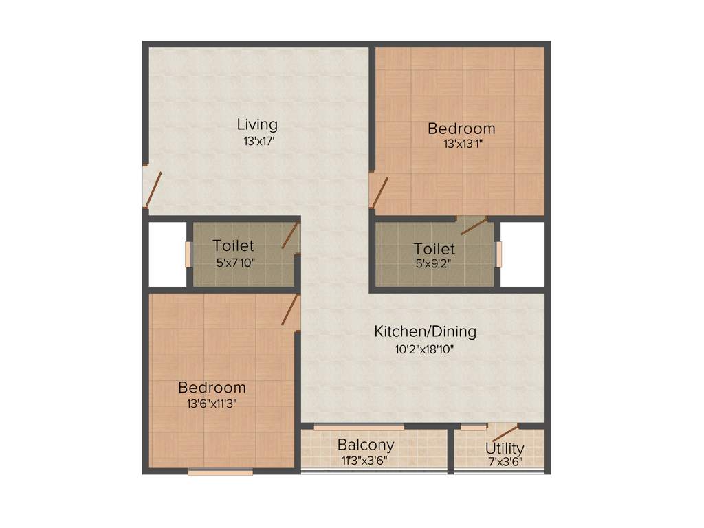SLV Projects Pvt Ltd Balaji Sun Flower 2BHK+2T (1,212 sq ft)