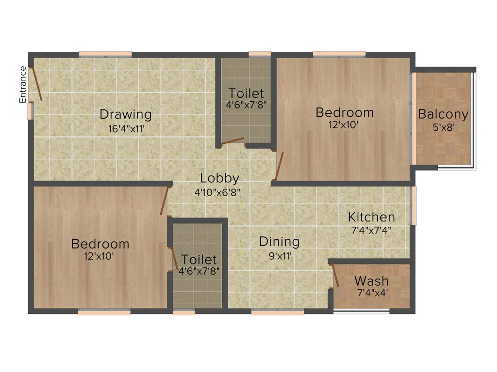 Hilife Magnifique (2BHK+2T (1,095 sq ft) 1095 sq ft)