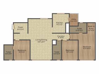 Sobha Clovelly (3BHK+3T (2,051 sq ft) 2051 sq ft)