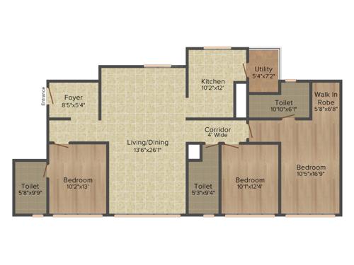 Sobha Clovelly (3BHK+3T (2,051 sq ft) 2051 sq ft)