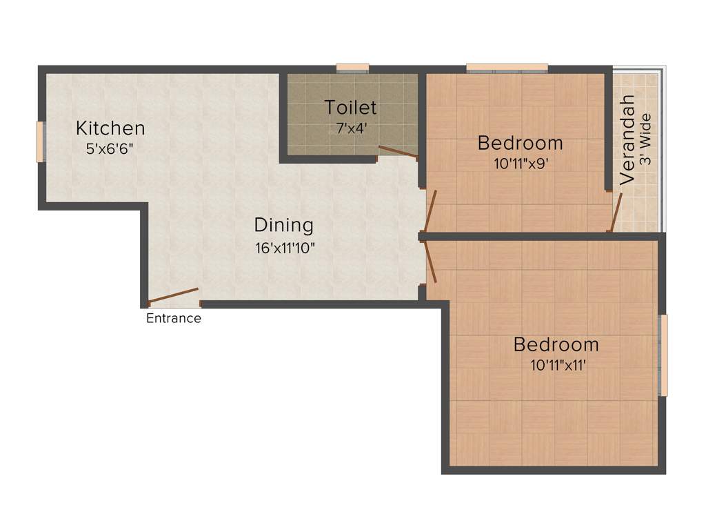 Parivar Rejoice (2BHK+1T (677 sq ft) 677 sq ft)
